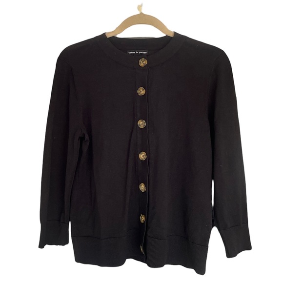 Cable & Gauge Black Cardigan - Picture 2 of 4